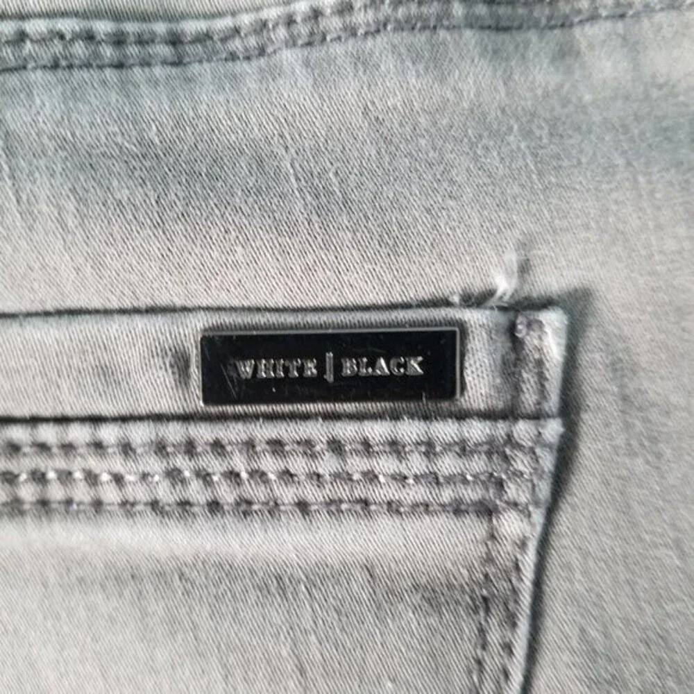 White House Black Market WHBM Grey Skinny Skimmer Jeans 0 Waist 28